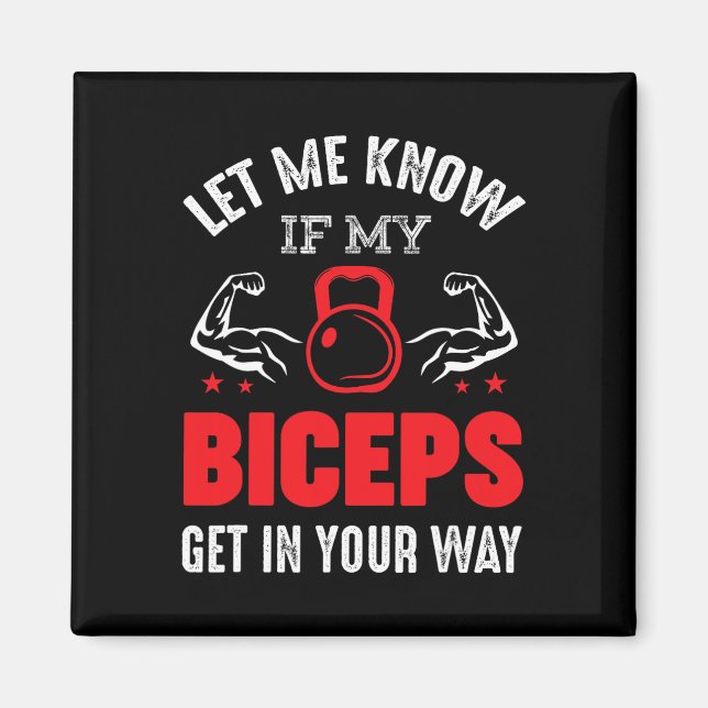 BodyBuilder Biceps Gym Fitness Workout Motivation Magnet (Framsidan)
