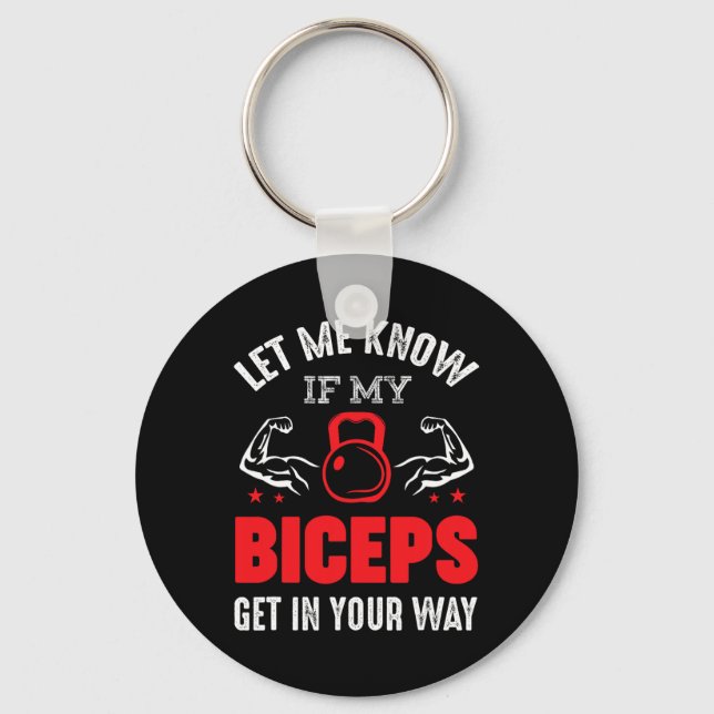 BodyBuilder Biceps Gym Fitness Workout Motivation Nyckelring (Framsida)