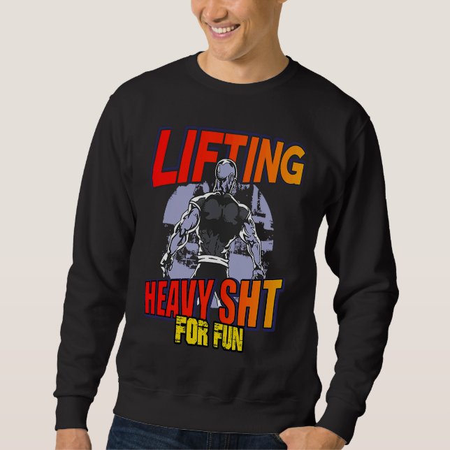 Bodybuilder deadlift and squat  workout hoodie lång ärmad tröja (Framsida)