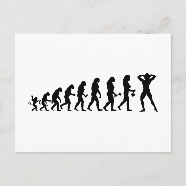 Bodybuilder Evolutionstheorie des Kraftsport Vykort (Framsida)