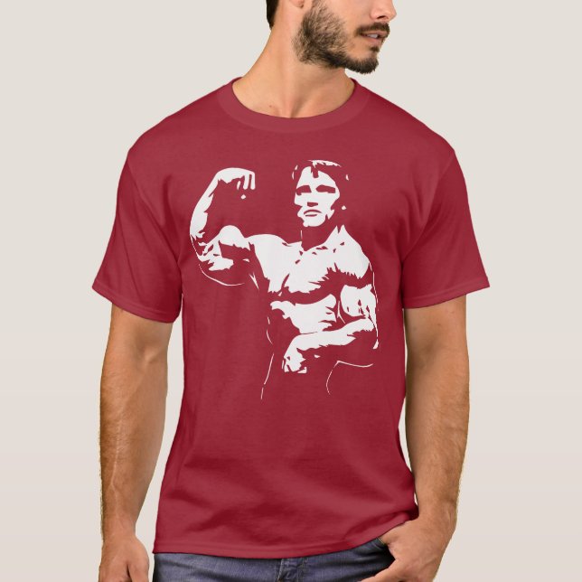 BodyBuilder Flexing Bicep Tee Shirt (Framsida)