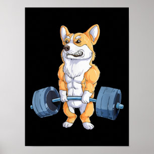 Bodybuilder från Buff Power Lyft Corgi Bodybuilder Poster