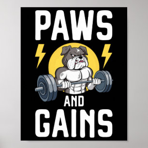 BodyBuilder Hund älskare Gym Bära Fitness Workout Poster