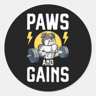 BodyBuilder Hund älskare Gym Bära Fitness Workout Runt Klistermärke
