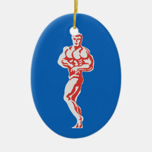 Bodybuilder Julgransprydnad Keramik