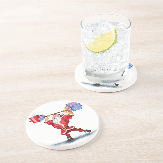 BodyBuilder Jultomten med julklappar - Roligt Underlägg (Sidan)