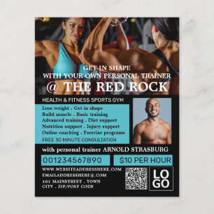 BodyBuilder, Personlig tränare, Gym annons Flygblad
