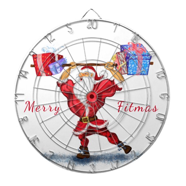 BodyBuilder Santa Funny jul Gift Dart Board Darttavla (Framsidan)