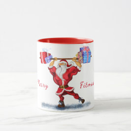 BodyBuilder Santa Funny jul Mugg Gift
