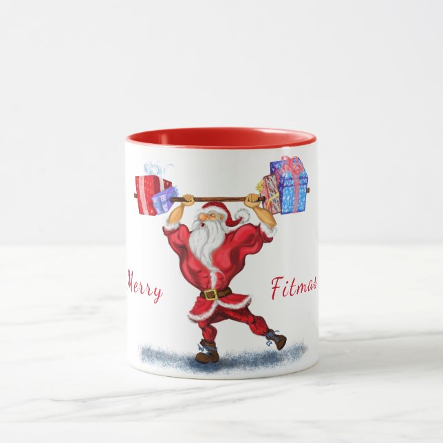 BodyBuilder Santa Funny jul Mugg Gift (Center)