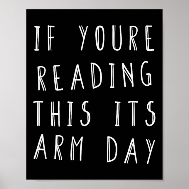 Bodybuilding Arm Day Quote Personal Trainer Weight Poster (Framsidan)