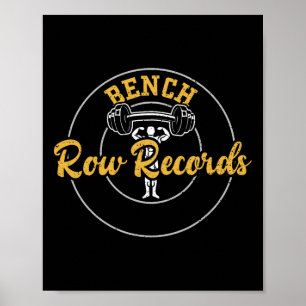 Bodybuilding Bänk Rad Rekord Gym Citat Poster