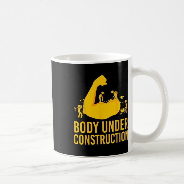 Bodybuilding body under Construction Funny Gym Bod Kaffemugg (Höger)
