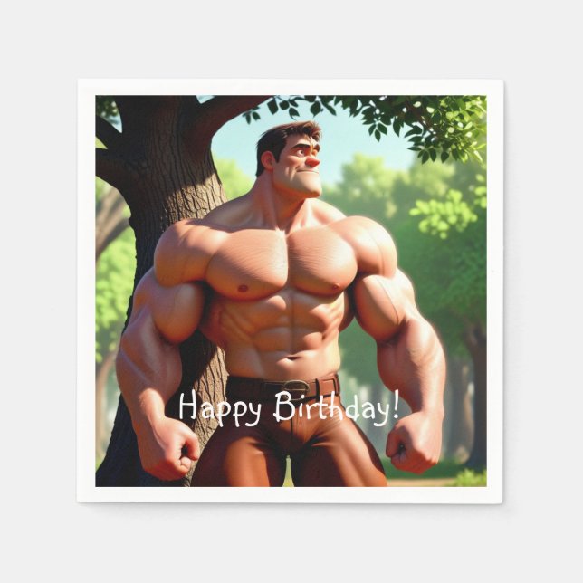Bodybuilding der Birthday Pappersservett (Framsidan)
