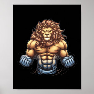 Bodybuilding der Lejonare Älskare Gym Bära Fitness Poster