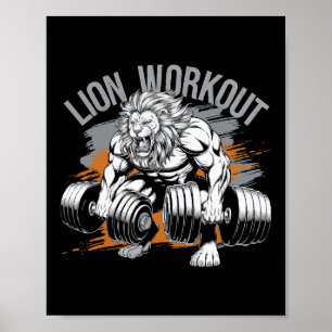 Bodybuilding der Lejonare Älskare Gym Bära Fitness Poster