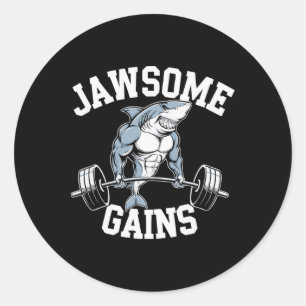 Bodybuilding der Shark Älskare Gym Fitness Workout Runt Klistermärke