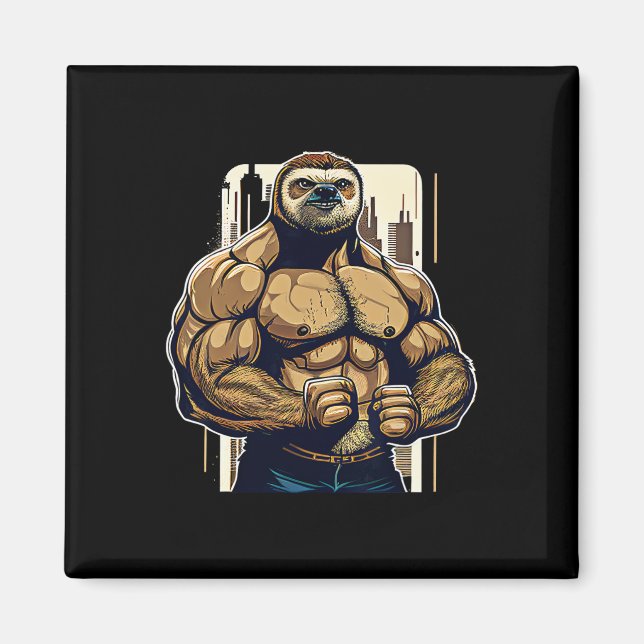 Bodybuilding der Sloth Funny Bodybuilding Sloth Fi Magnet (Framsidan)