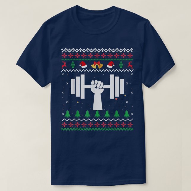 Bodybuilding der Ugly jul Sweater Julafton Gym Wor T Shirt (Design framsida)