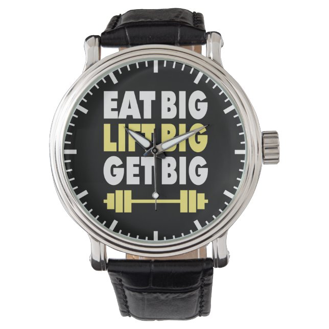 Bodybuilding - Eat Big, Hiss Big, Get Big Armbandsur (Framsida)