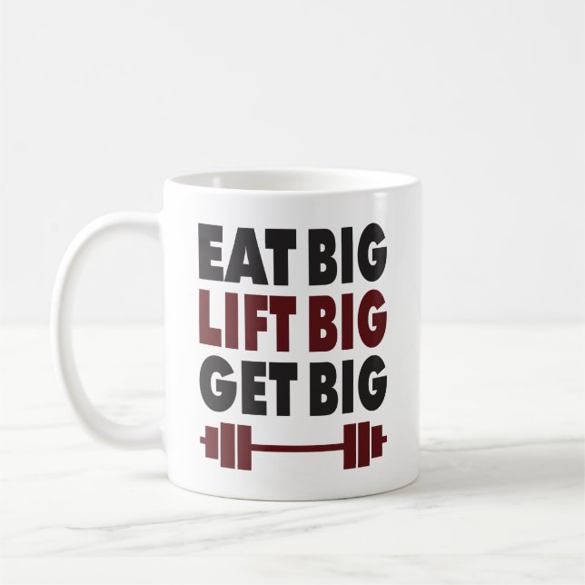 Bodybuilding - Eat Big, Hiss Big, Get Big Kaffemugg (Vänster)