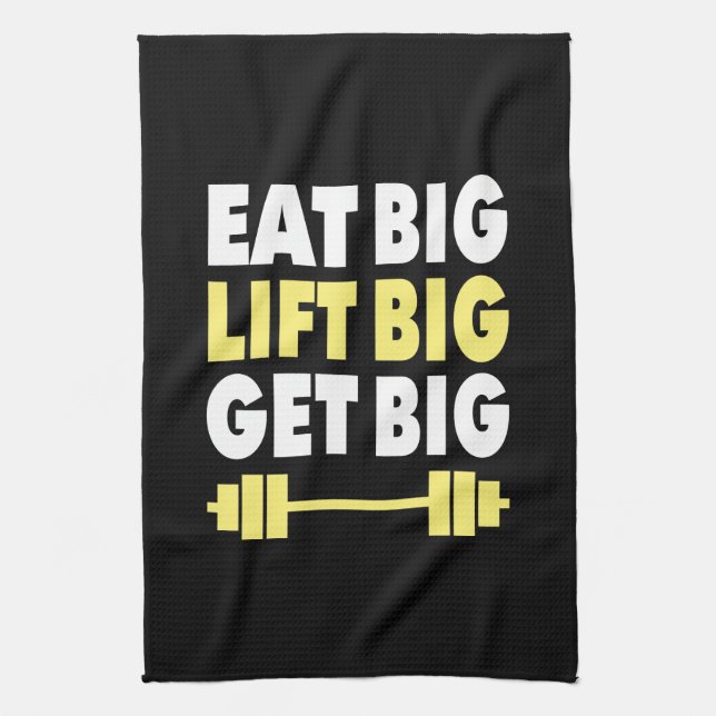 Bodybuilding - Eat Big, Hiss Big, Get Big Kökshandduk (Vertikal)