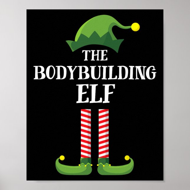 Bodybuilding Elf Matching Family Group, jul P Poster (Framsidan)