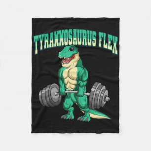 Bodybuilding Fitness Tyrannosaurus Flex Dinosaur D Fleecefilt