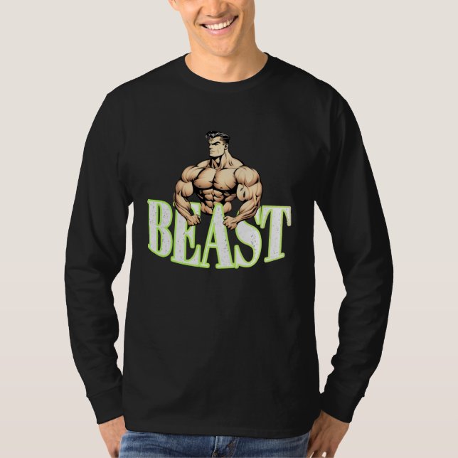 Bodybuilding Gorilla Gym Fitness Beast  2 T Shirt (Framsida)