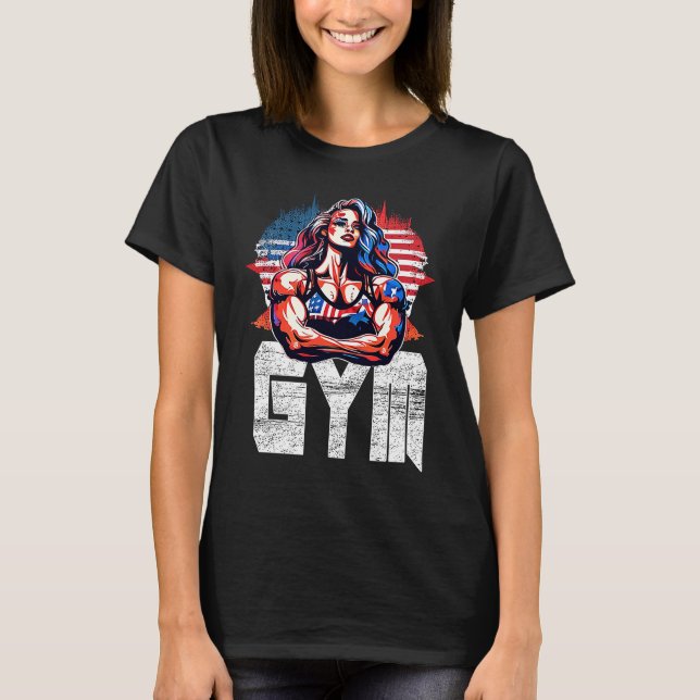 Bodybuilding Gorilla Gym Fitness Beast Woman T Shirt (Framsida)