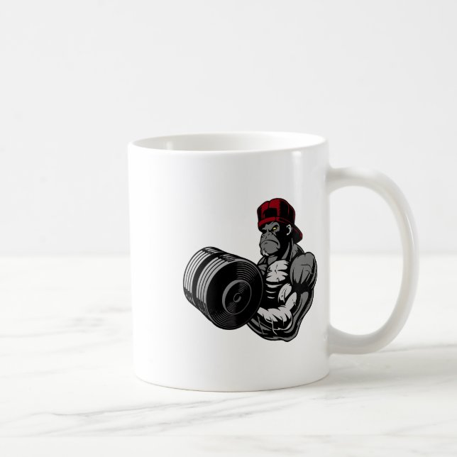 Bodybuilding Gorilla Gym Strength Training Workout Kaffemugg (Höger)