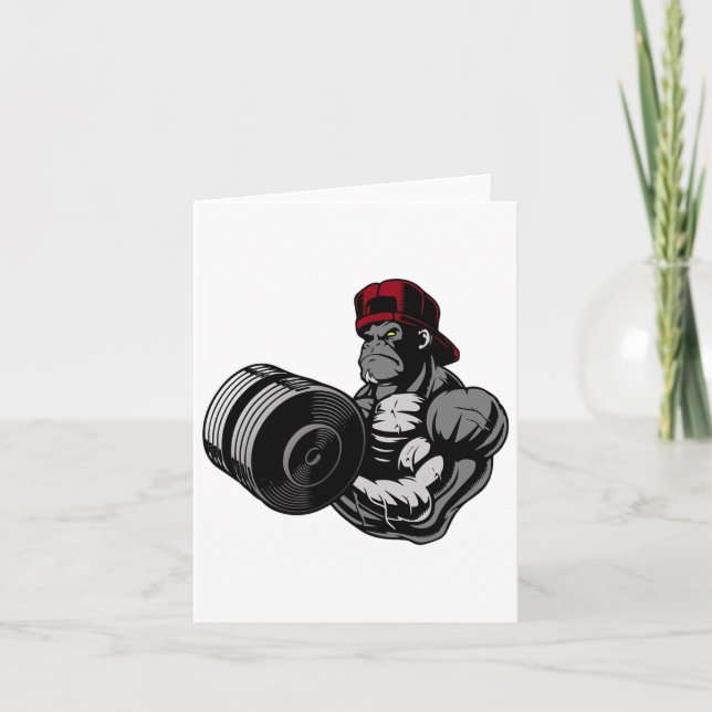 Bodybuilding Gorilla Gym Strength Training Workout Kort (Framsida)