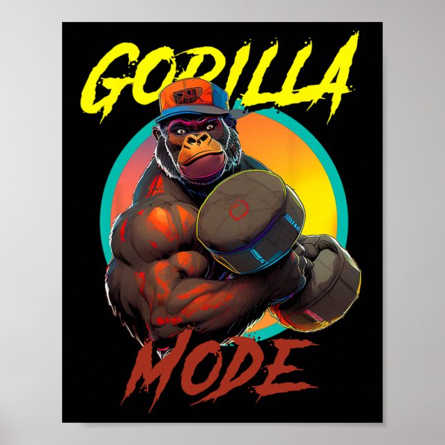 Bodybuilding Gorilla Mode Workout Poster (Framsidan)