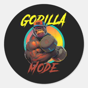 Bodybuilding Gorilla Mode Workout Runt Klistermärke