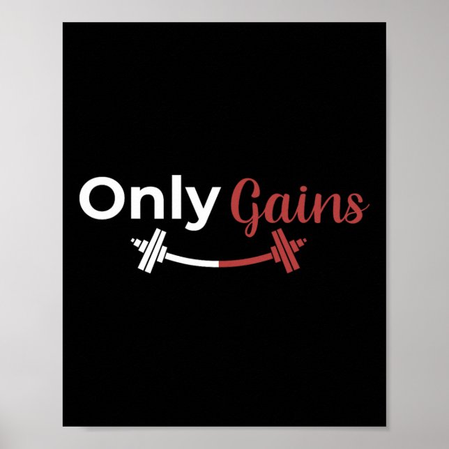 Bodybuilding Gym Endast Gains Funny Lyfts Workout Poster (Framsidan)