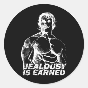 Bodybuilding Gym inspiration Arnold Old school Gol Runt Klistermärke
