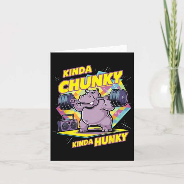 Bodybuilding Gym Kinda Chunky Kinda Hunky Weightli Kort (Framsida)