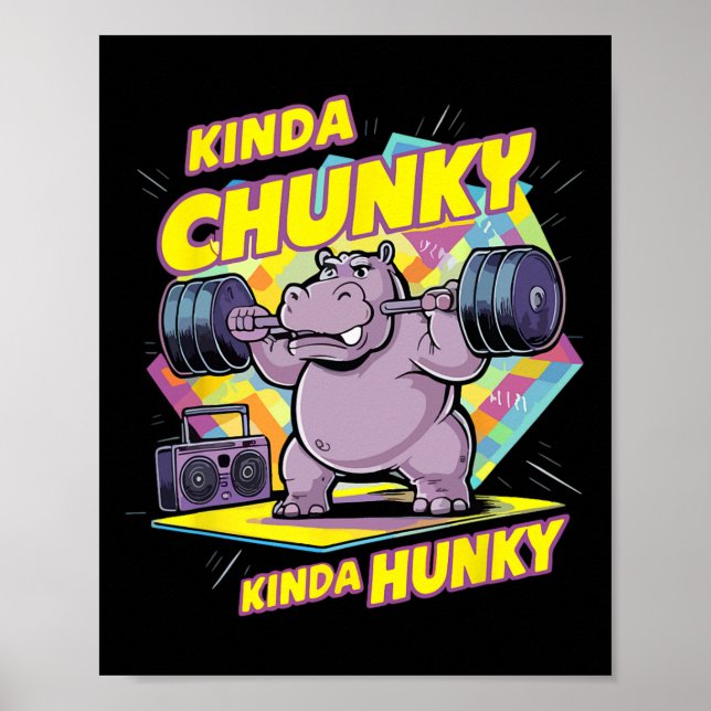 Bodybuilding Gym Kinda Chunky Kinda Hunky Weightli Poster (Framsidan)