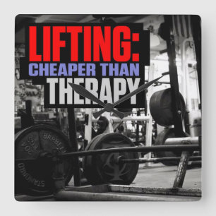 Bodybuilding Gym Motivation Fyrkantig Klocka