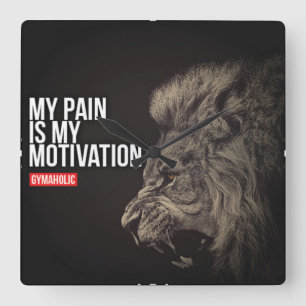 Bodybuilding Gym Motivation Fyrkantig Klocka
