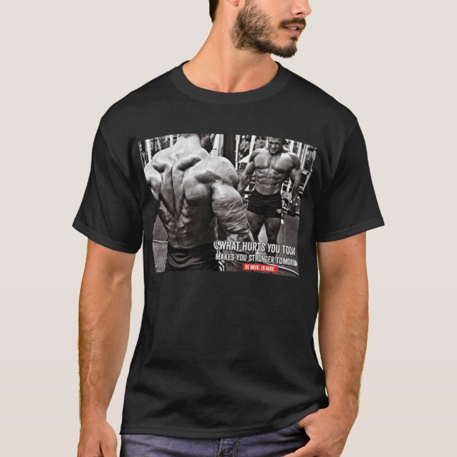 Bodybuilding Gym Motivation T Shirt (Framsida)