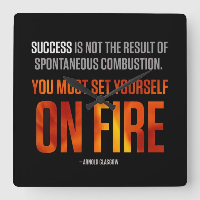 Bodybuilding Gym Workout Motivational Fyrkantig Klocka (Framsida)