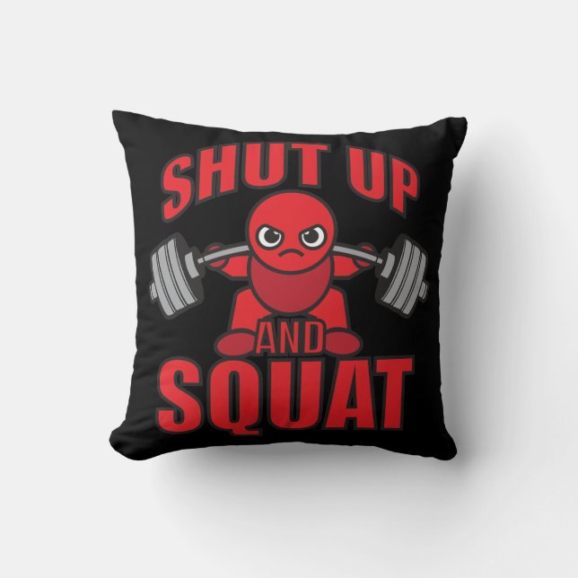Bodybuilding - Håll käften och Squat - Kawaii Leg  Kudde (Framsida)