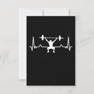 Bodybuilding Heartslag Line Funny Gift Tack Kort
