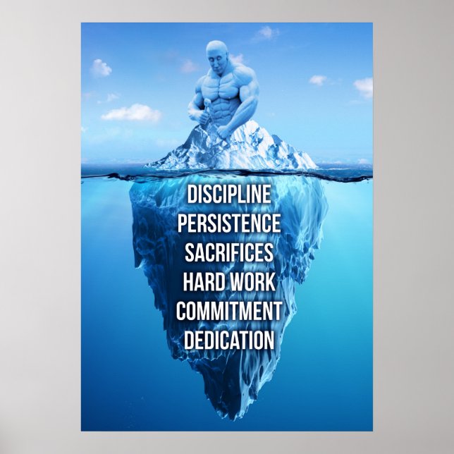 Bodybuilding Iceberg Sculpture Motivational Poster (Framsidan)