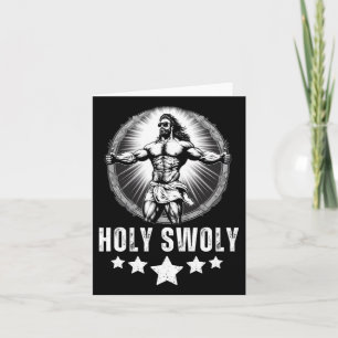 Bodybuilding Jesus Fitness Heliga Swoly Funny Gym Kort