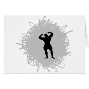 Bodybuilding klottrar stil hälsningskort