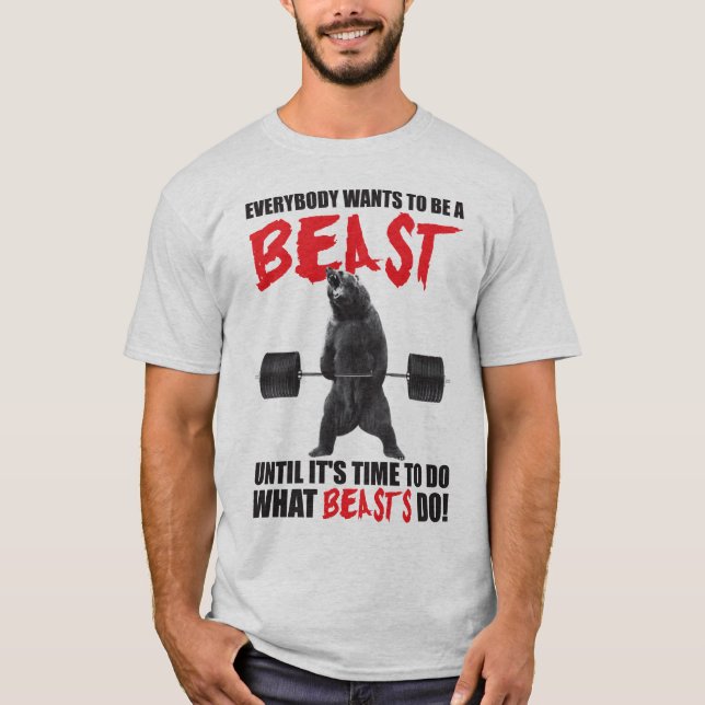 Bodybuilding Motivation - Beast Tee (Framsida)