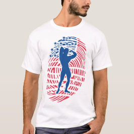 bodybuilding musculation empreinte digital america t shirt
