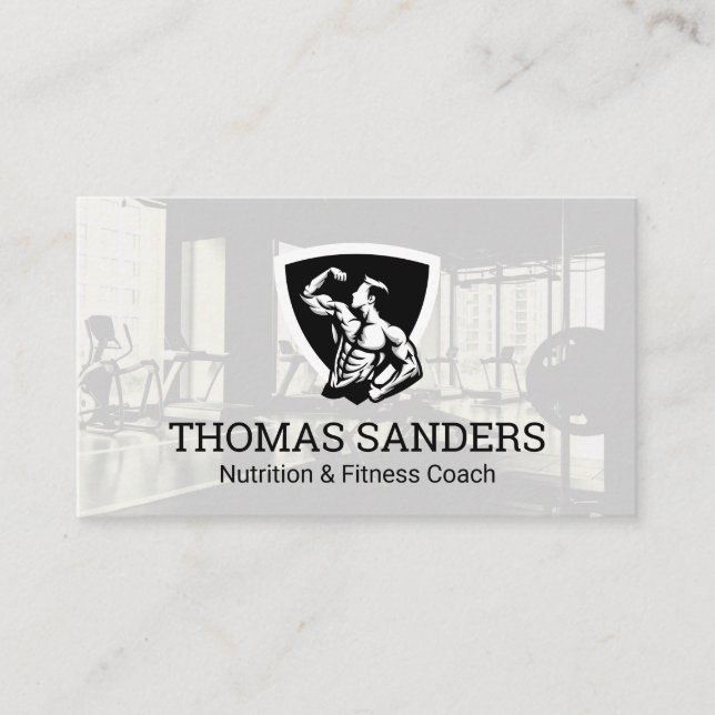 Bodybuilding Pose Flexing | Gym Visitkort (Framsida)